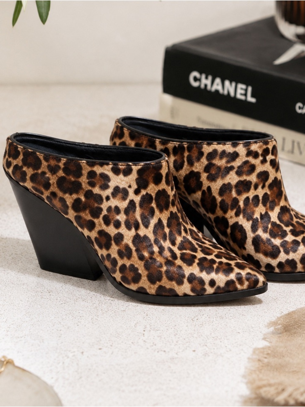 Dolce Vita Leopard Print Mule Heels - Brown/Black